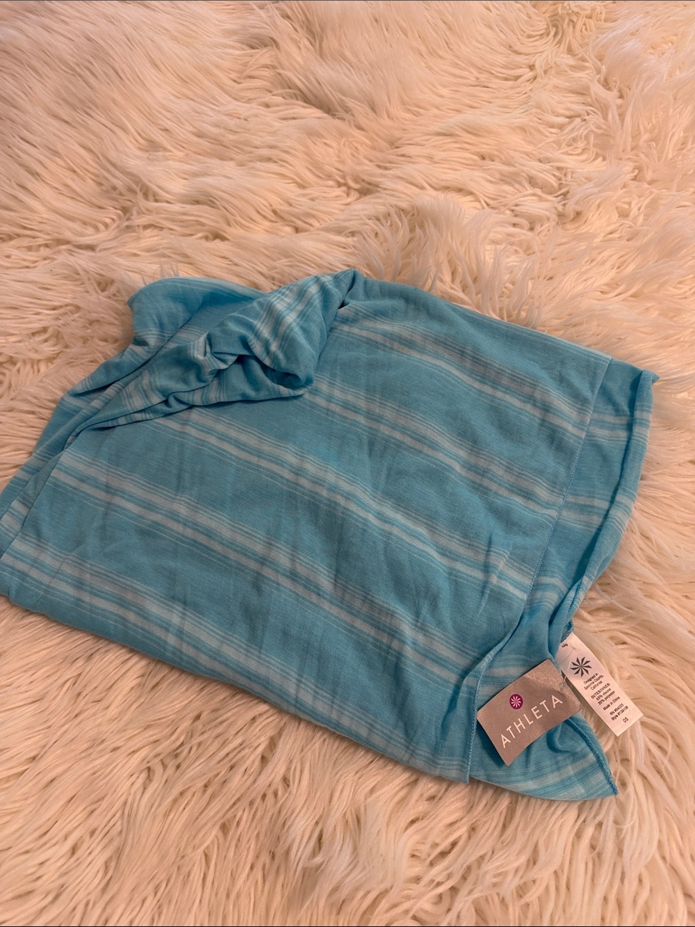 Athleta Light Blue Striped' Scarf wide 27” length 90” brand new
